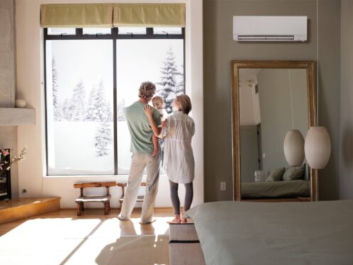 Family in Home with Ductless Mini-Split System in Elsinore, CA