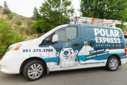 hvac services company van - polar express heating and air