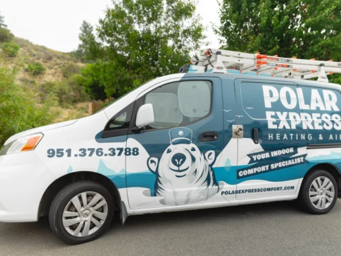Polar Express Heating and Air service van